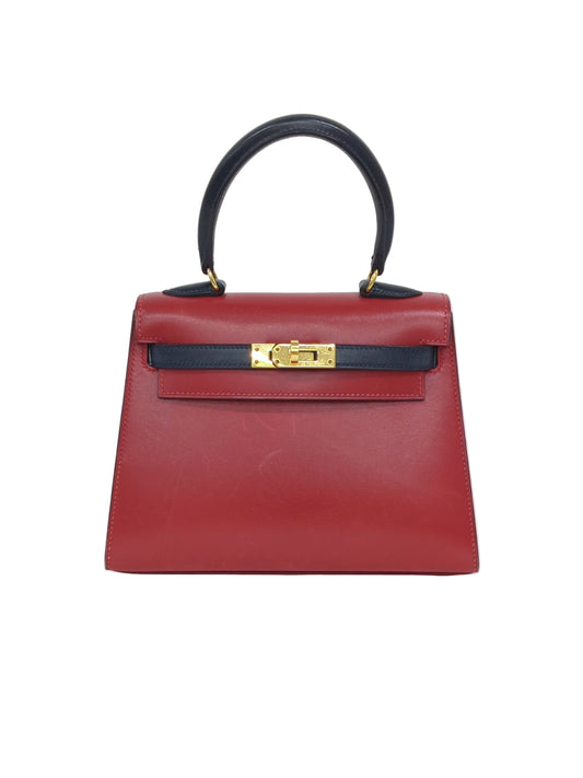 HERMES ミニケリー ボックスカーフ バイカラー