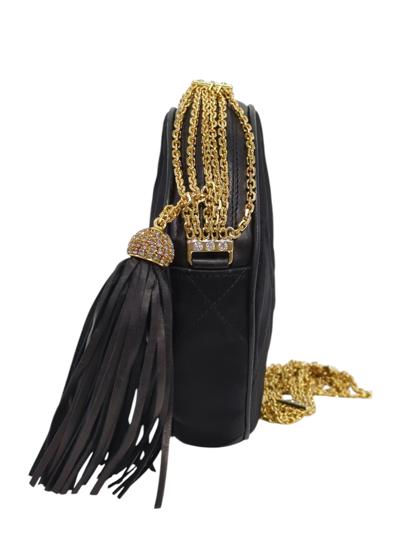 CHANEL ラインストーン チェーンショルダーバッグ