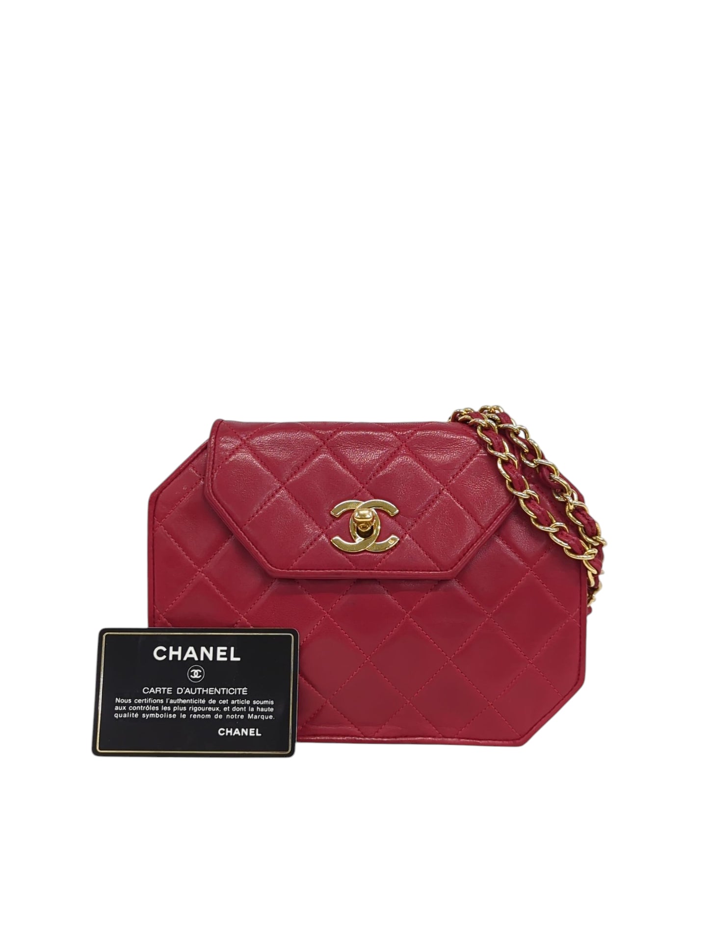 CHANEL ラムスキン オクタゴン ショルダーバッグ