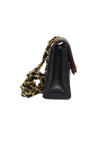 CHANEL ラムスキン ミニターンロックショルダーバッグ