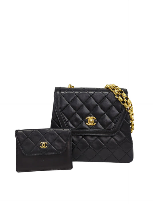 CHANEL マトラッセ ハーフフラップターンロックチェーンショルダー