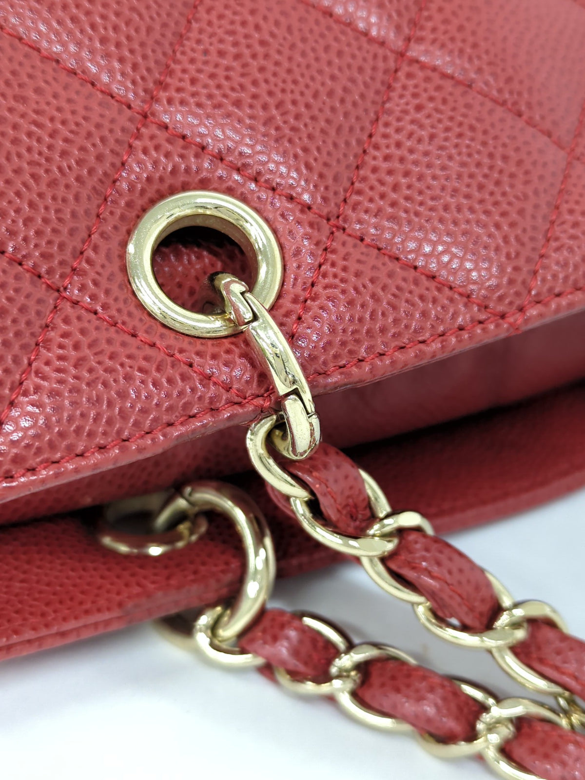 CHANEL マトラッセ チェーントートバッグ レッド
