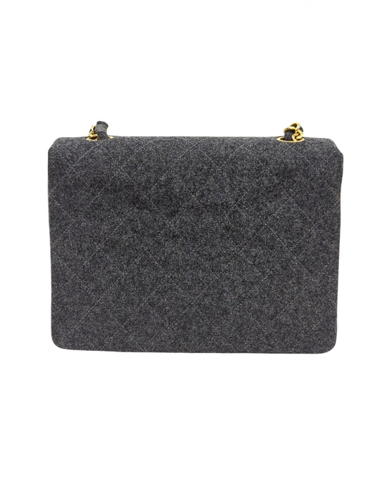 CHANEL ミニマトラッセ 20 ウール シングルフラップチェーン ショルダーバッグ