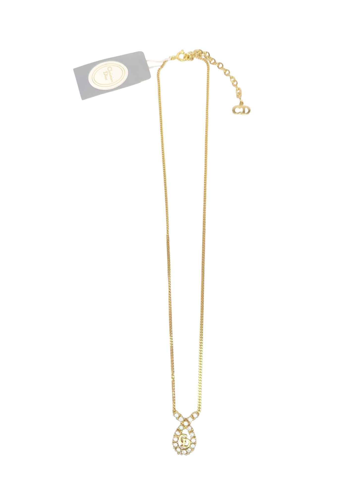 Dior GP×ラインストーン ゴールド ネックレス
