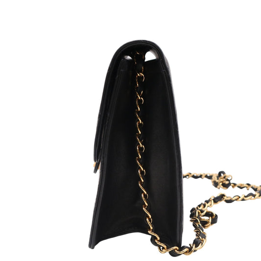Matelasse Chain Shoulder Sing Shoulder Bag Black