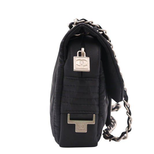 Sports Line Sports Single Flap Double Chain Bag Shoulder Bag Black
