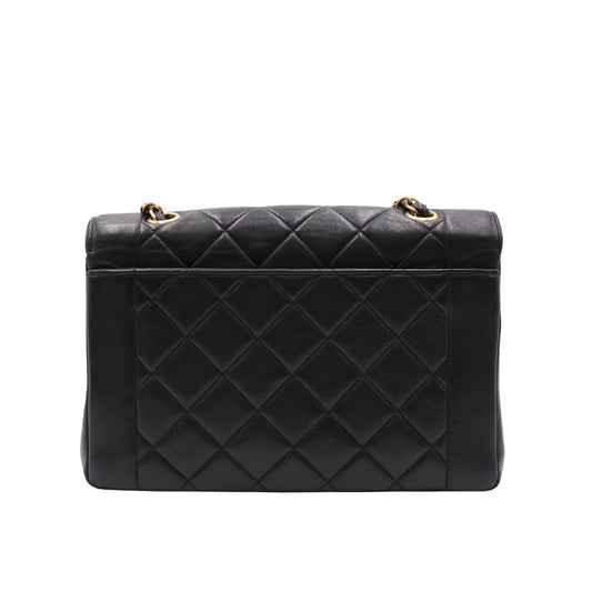 Matelasse Single Flap Chain Shoulder Bag Black