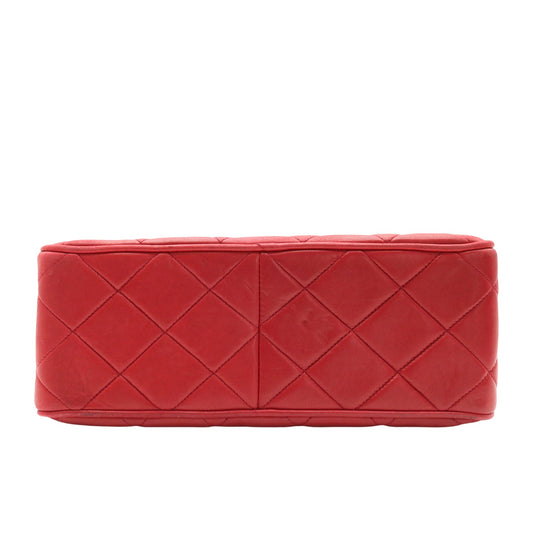 Matelasse Deka Chain Shoulder Shoulder Bag Red