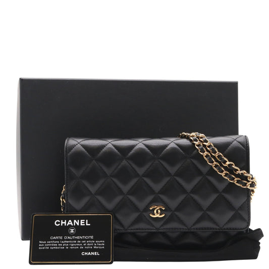 Matelasse Chain Shoulder Bag Black