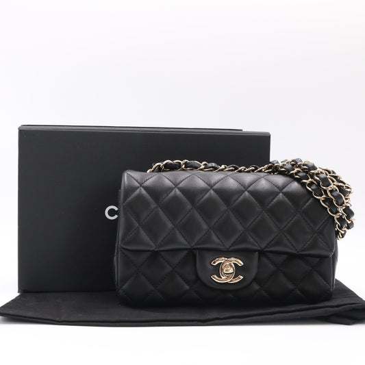 Mini Matelasse Chain Shoulder Bag Black