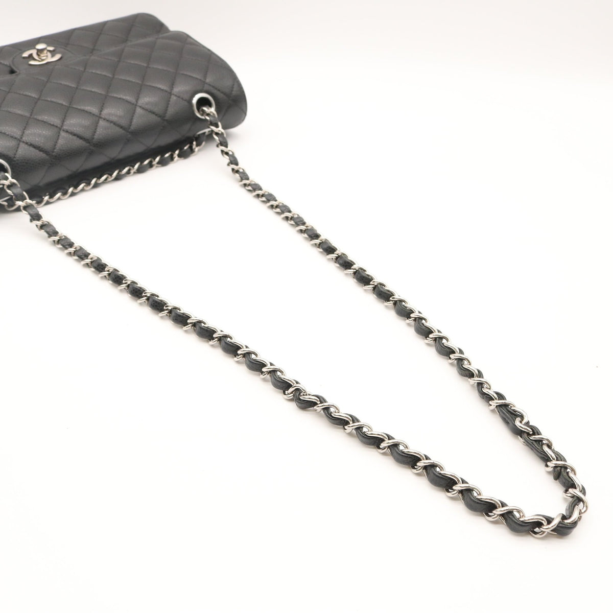 Matelasse Double Flap Chain Shoulder Bag Black
