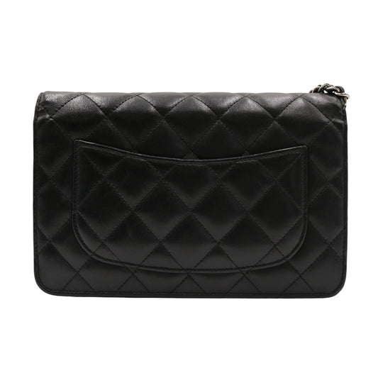 Matelasse Chain Wallet Shoulder Bag Black
