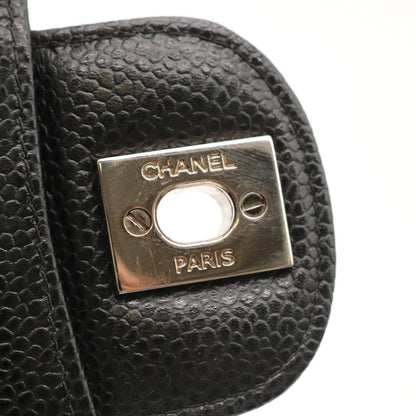 Matelasse Double Flap Chain Shoulder Bag Black