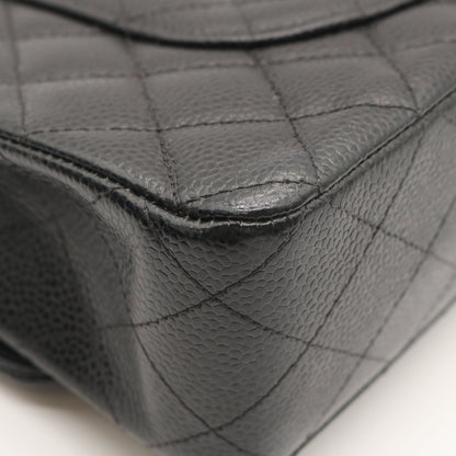 Matelasse Double Flap Chain Shoulder Bag Black