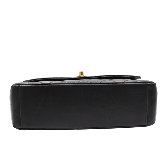 Matelasse Single Flap Chain Shoulder Bag Black