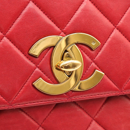 Matelasse Deka Chain Shoulder Shoulder Bag Red