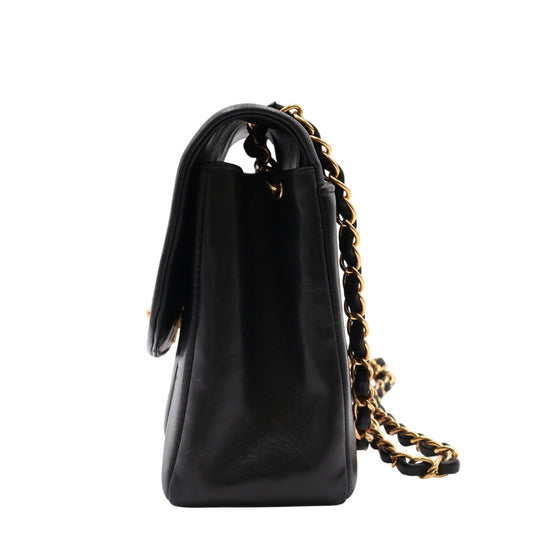 Matelasse Single Flap Chain Shoulder Bag Black
