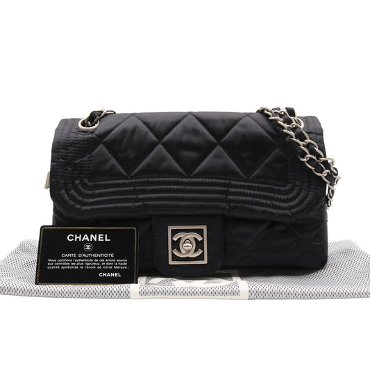 Sports Line Sports Single Flap Double Chain Bag Shoulder Bag Black