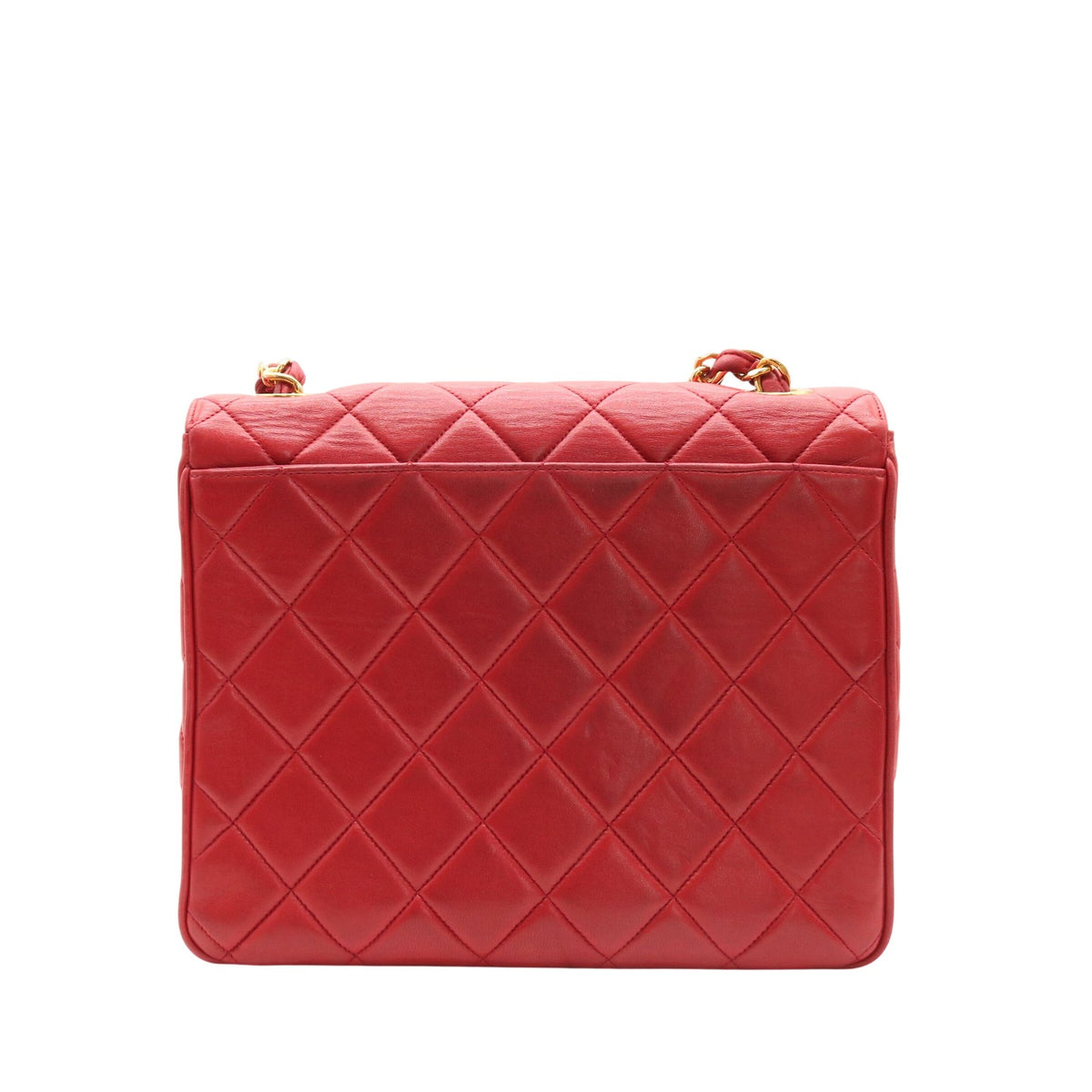 Matelasse Deka Chain Shoulder Shoulder Bag Red