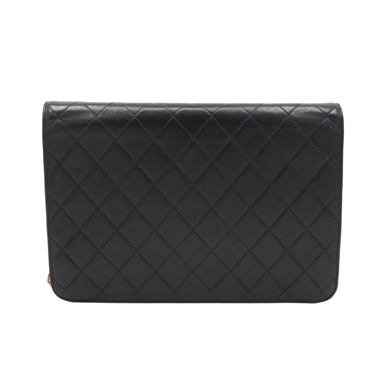 Matelasse Push Lock Chain Shoulder Bag Black