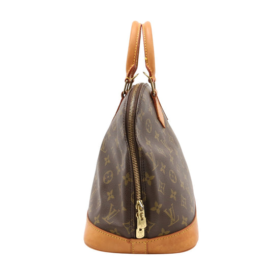 Monogram Alma PM M51130 Satchel/Top Handle Bag Brown