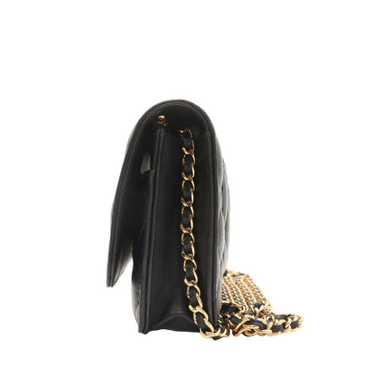 Matelasse Chain Shoulder Bag Black