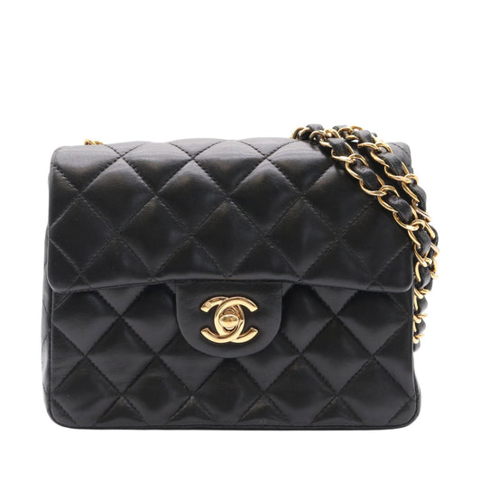 Matelasse Chain Shoulder Bag Black