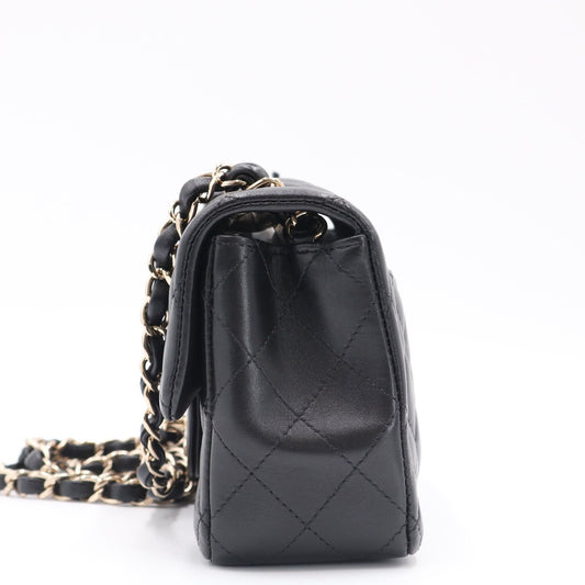 Mini Matelasse Chain Shoulder Bag Black