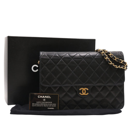 Matelasse Chain Shoulder Sing Shoulder Bag Black