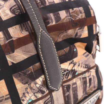 Logo Plate Handbag Satchel/Top Handle Bag Brown