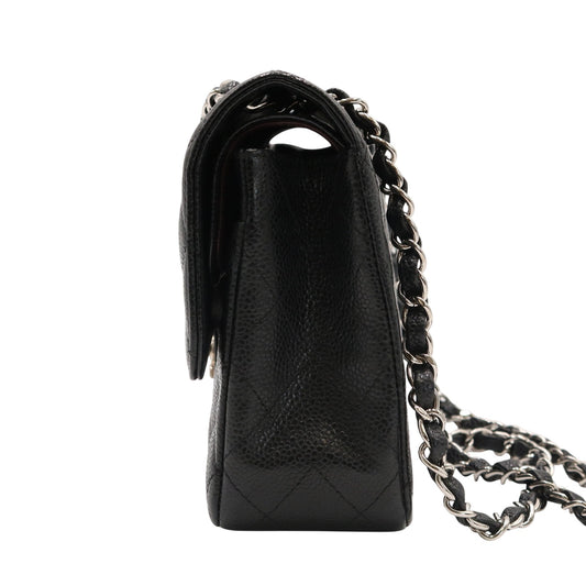 Matelasse Double Flap Chain Shoulder Bag Black