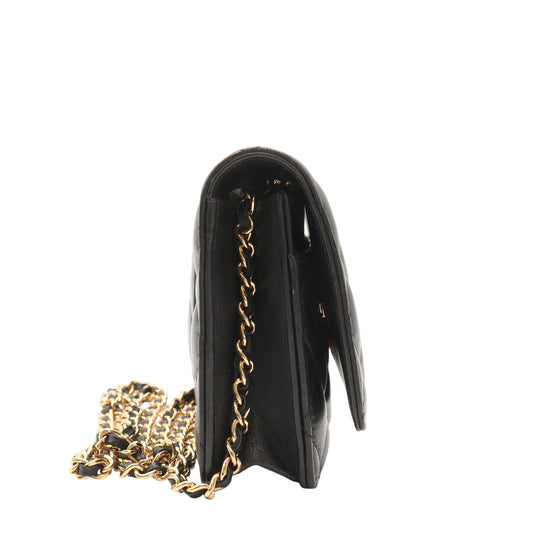 Matelasse Chain Shoulder Bag Black