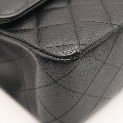 Matelasse Double Flap Chain Shoulder Bag Black