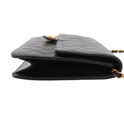 Matelasse Push Lock Chain Shoulder Bag Black