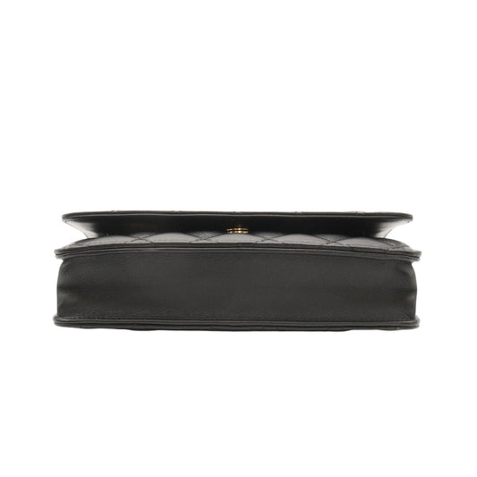 Matelasse Chain Shoulder Bag Black