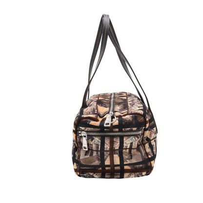 Logo Plate Handbag Satchel/Top Handle Bag Brown