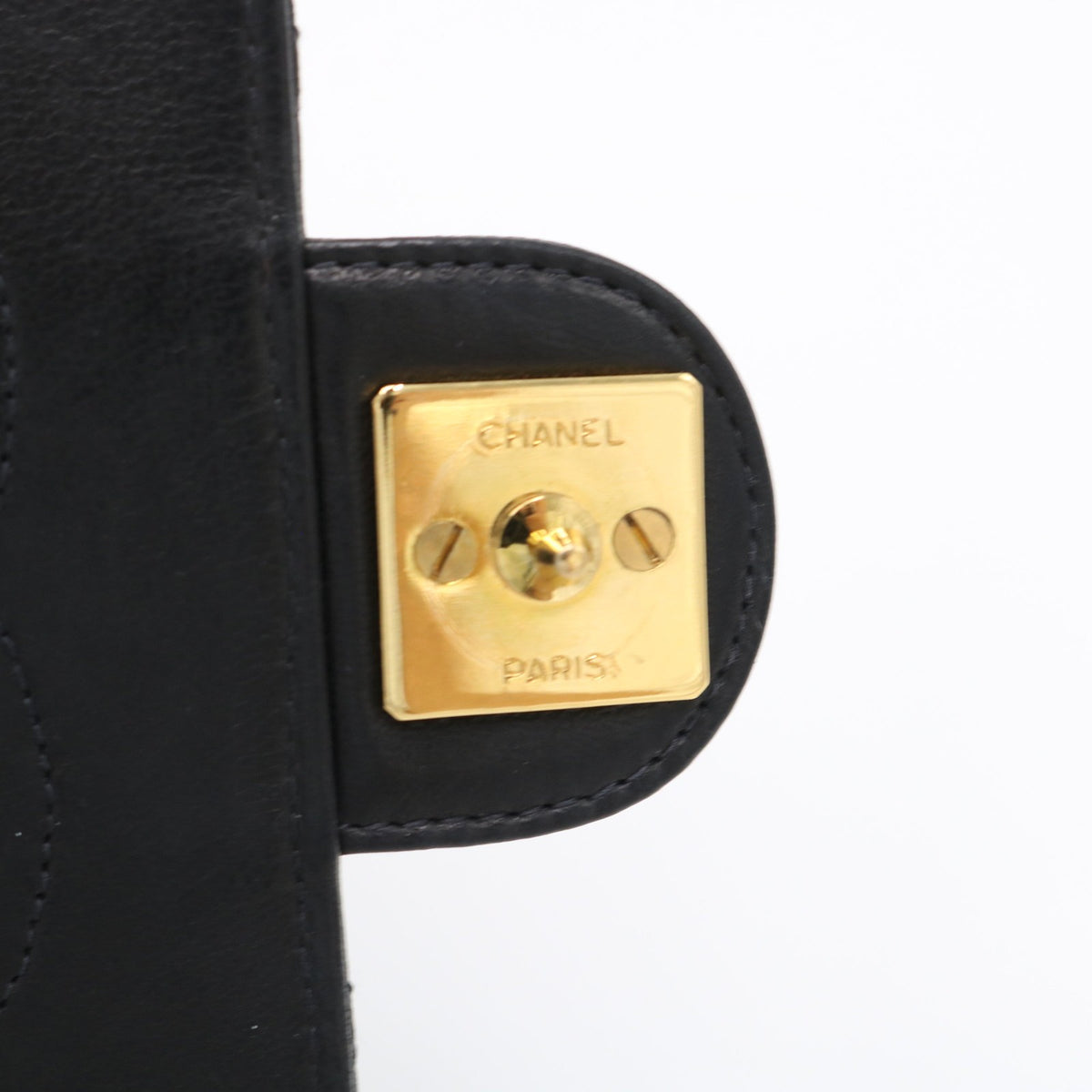 Matelasse Push Lock Chain Shoulder Bag Black