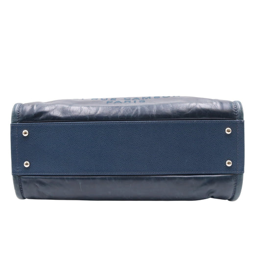 Deauville MM Chain Tote Bag Navy