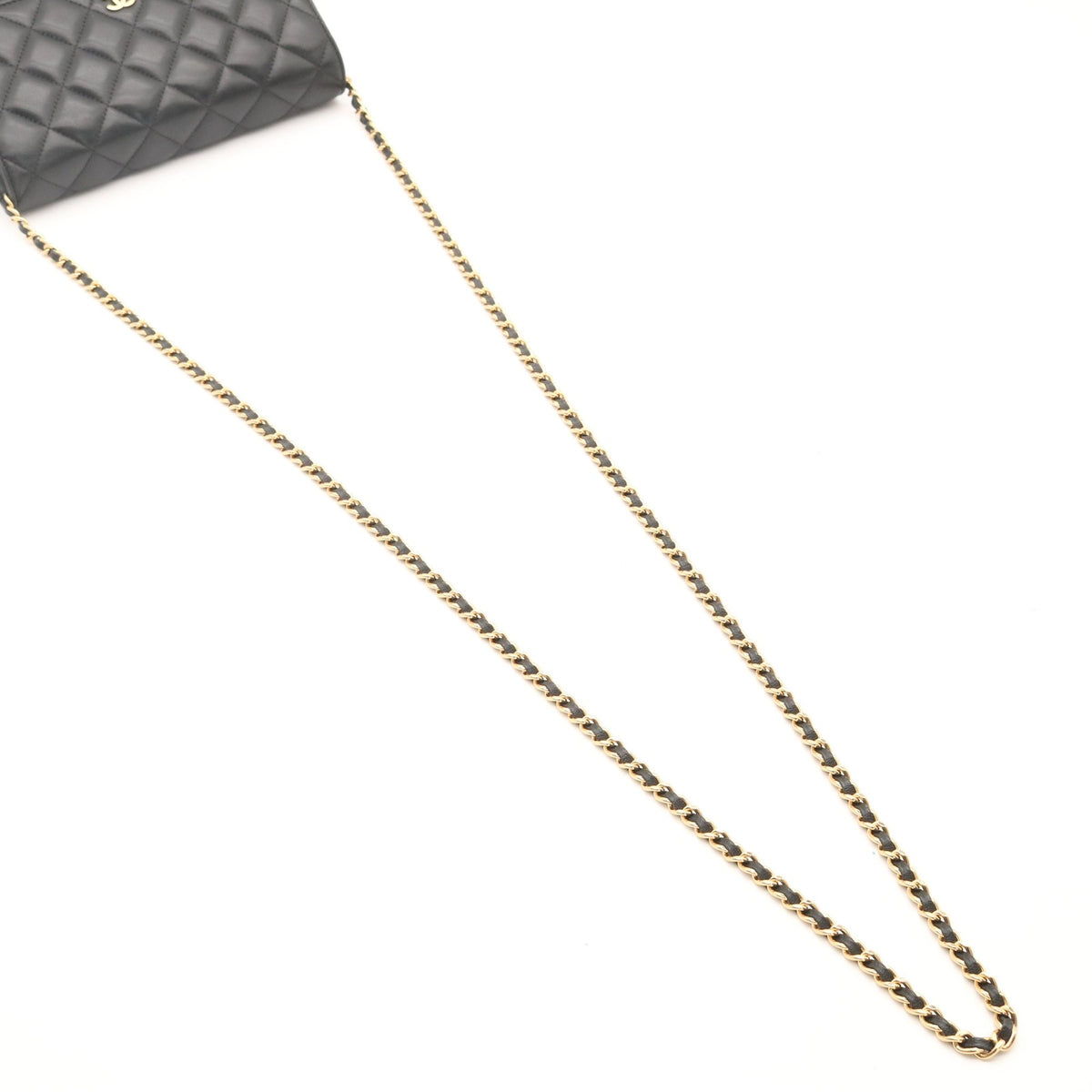 Matelasse Chain Shoulder Bag Black