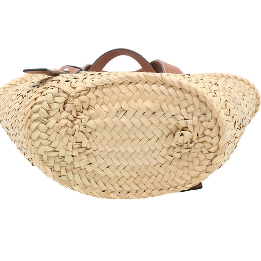 Anagram Basket Small Raffia x Leather Beige x Brown
