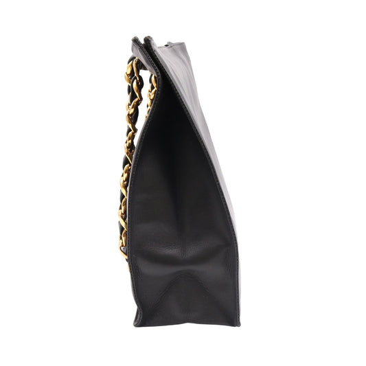 Coco Mark Chain Tote Bag Black