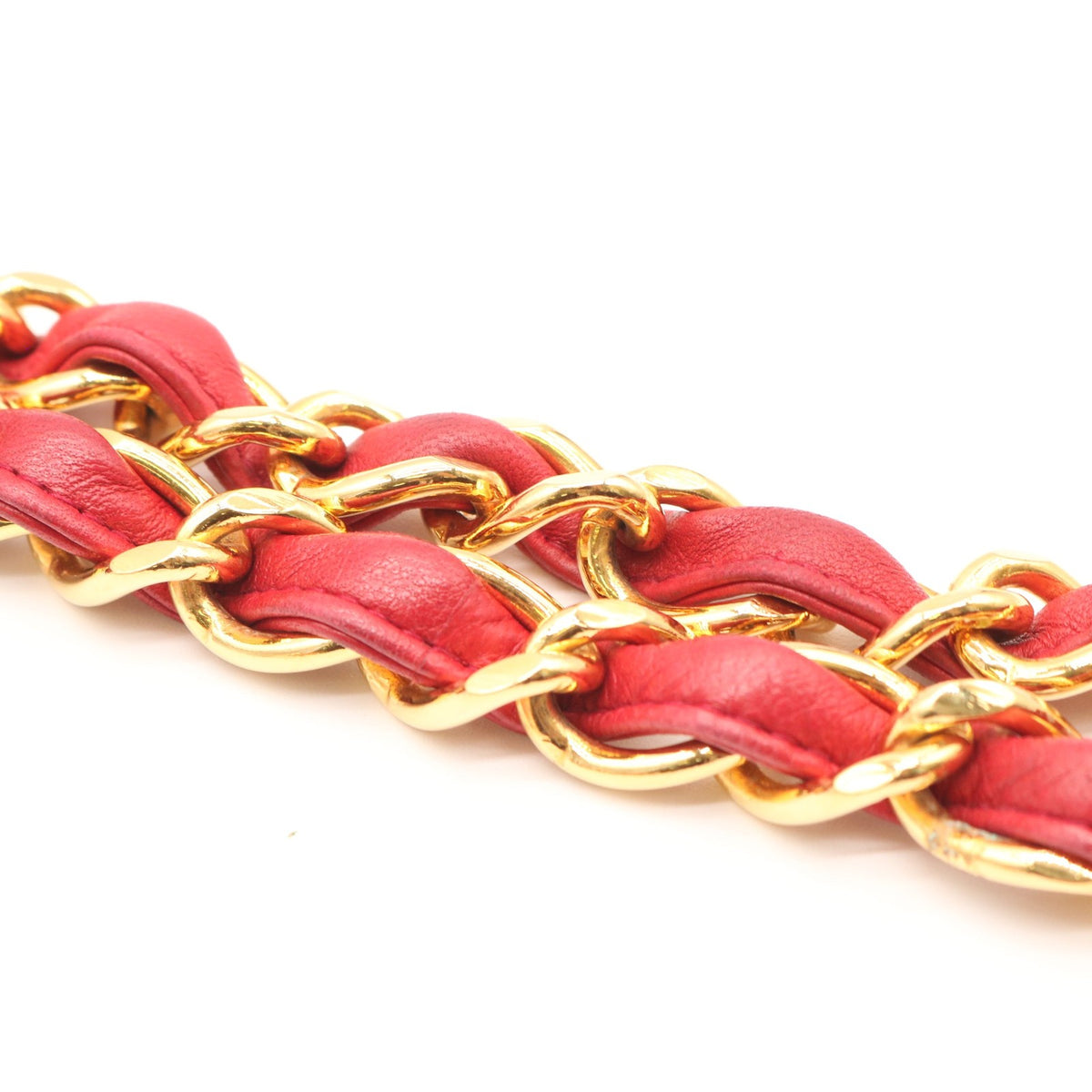 Matelasse Deka Chain Shoulder Shoulder Bag Red