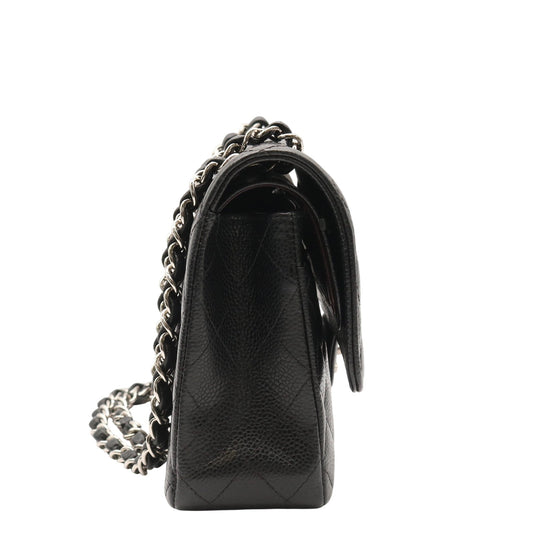 Matelasse Double Flap Chain Shoulder Bag Black