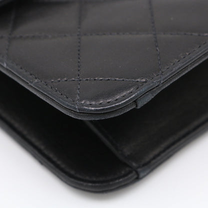 Matelasse Push Lock Chain Shoulder Bag Black
