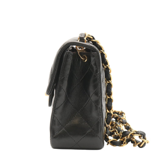 Matelasse Chain Shoulder Bag Black