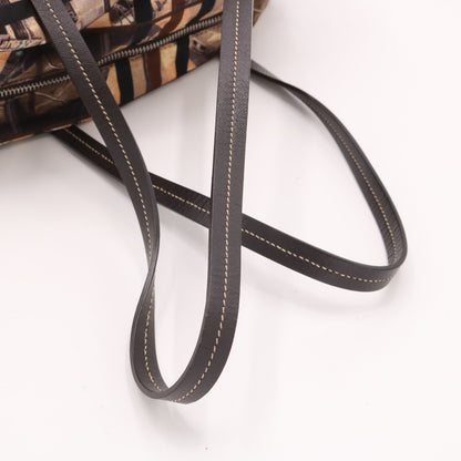Logo Plate Handbag Satchel/Top Handle Bag Brown